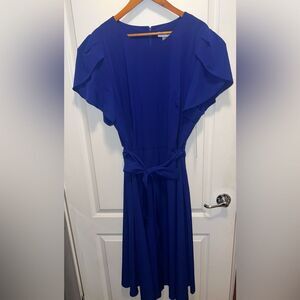 Calvin Klein Blue Maxi with Flutter Sleeves